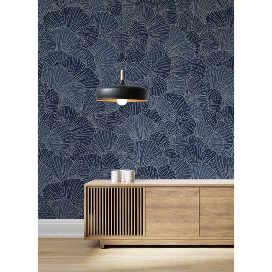 Katie Hunt Royal Blue Petals Wall Mural